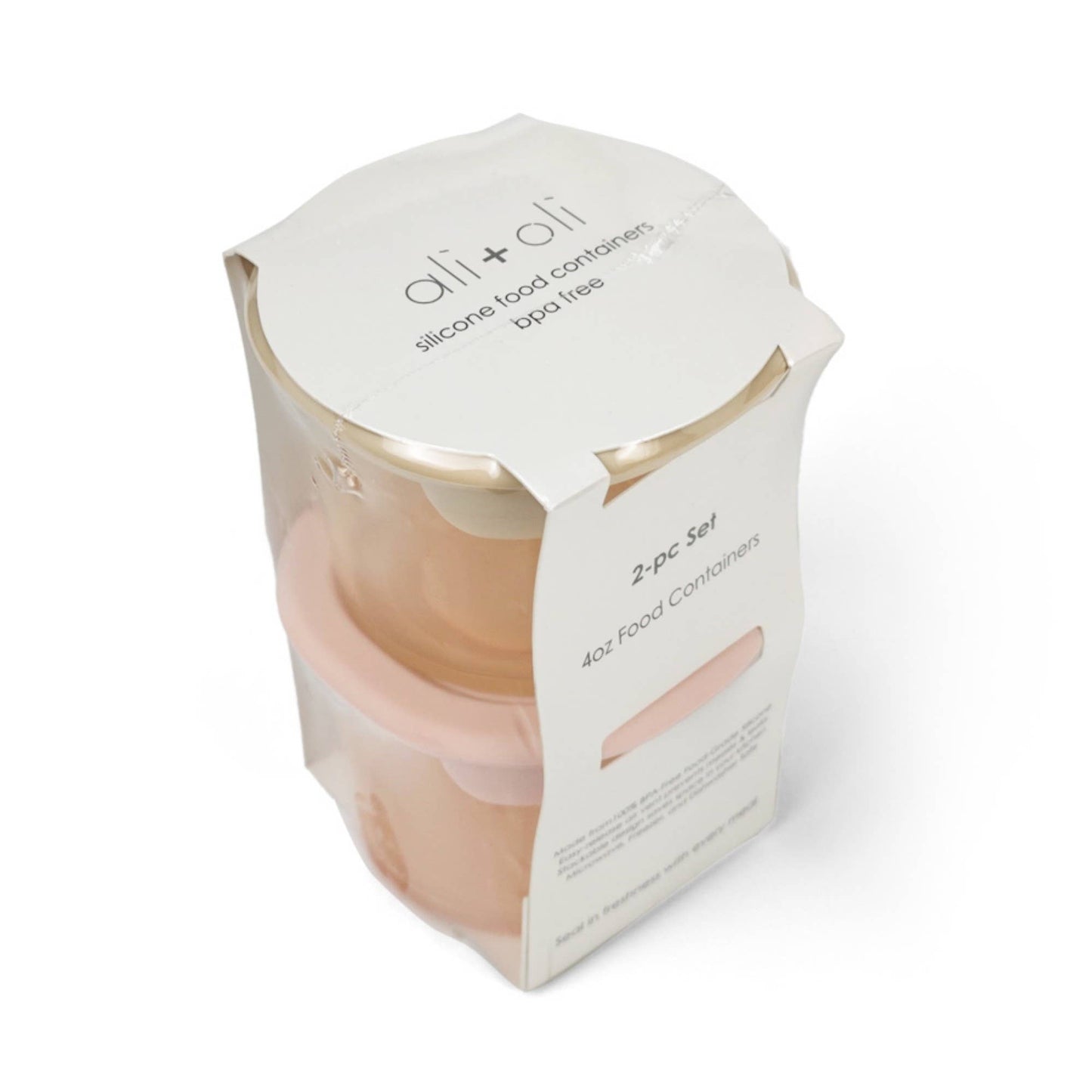 Ali+Oli Silicone Food Containers (4oz) 2-pack | Blush-Khaki