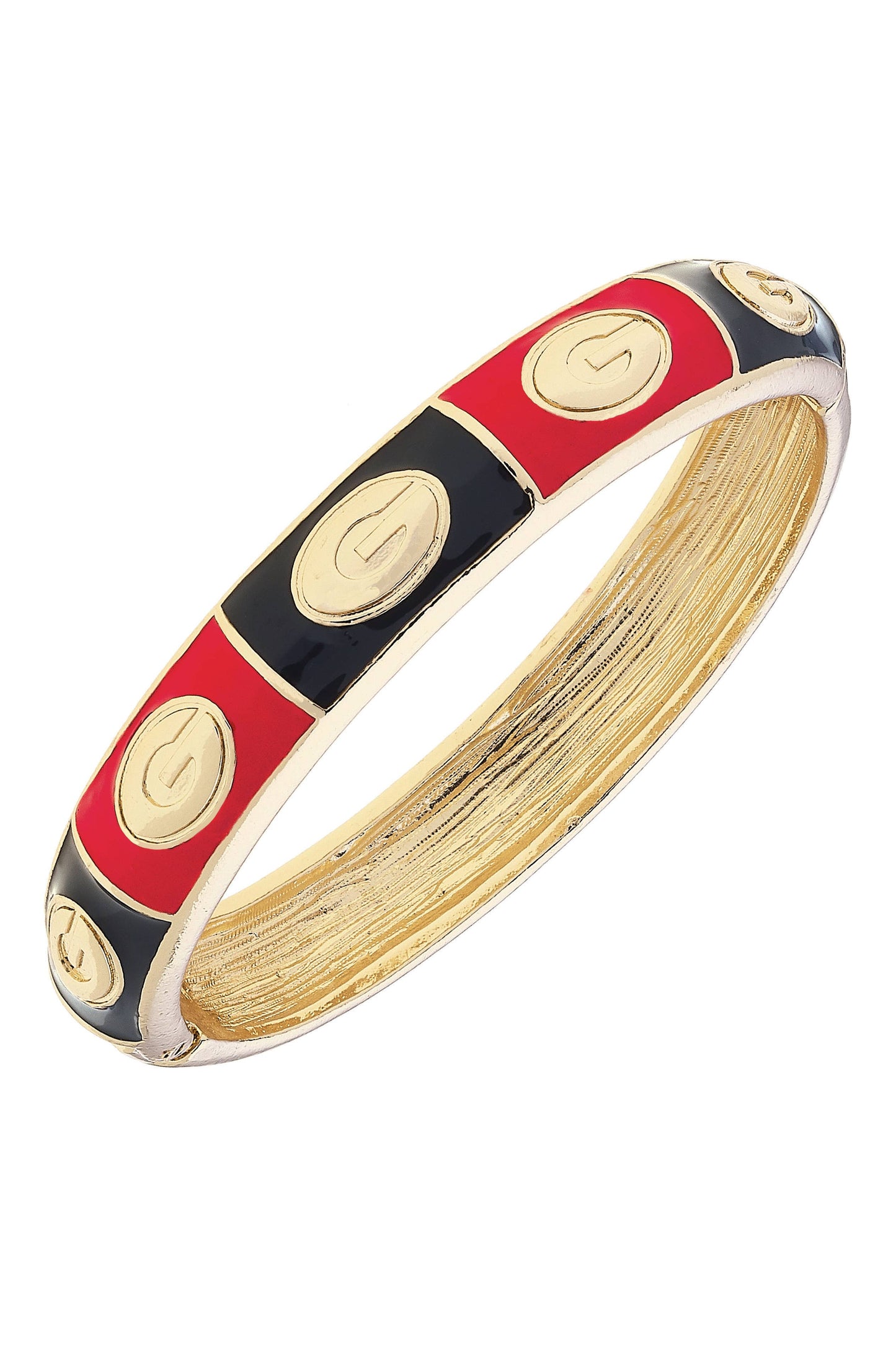 Georgia Bulldogs Sculpted Enamel Checkered Hinge Bangle | Red