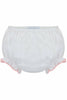 Baby Girls Ruffle Diaper Covers | Pink Trim