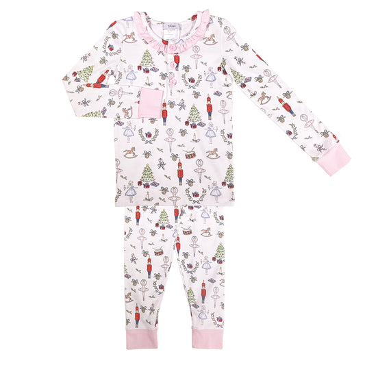 Nutcracker Girls Pajama Set w/ Ruffle