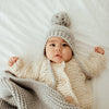 Garter Stitch Knit Bonnet | Ice Grey
