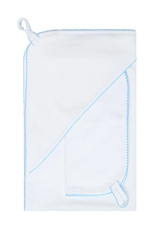 Milano Towel | Blue Picot Trim