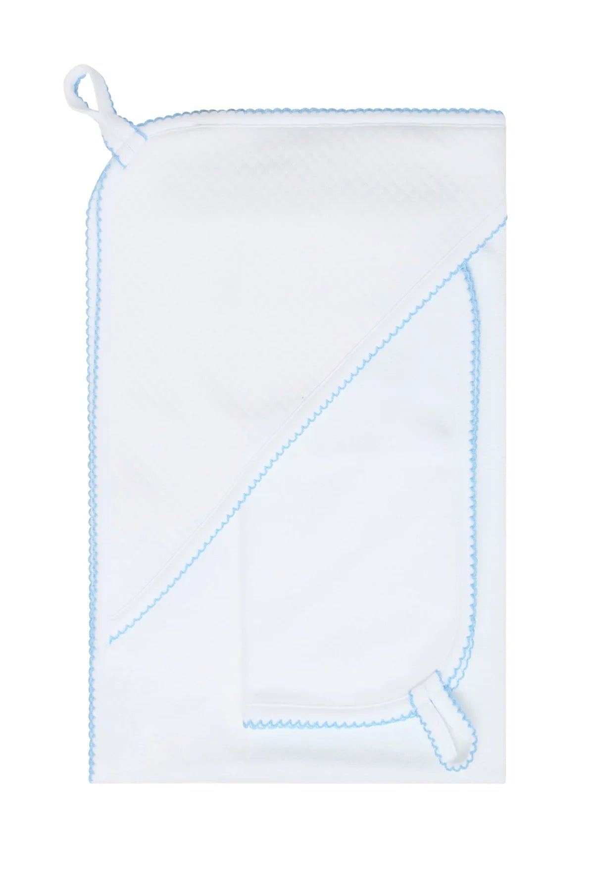 Milano Towel | Blue Picot Trim