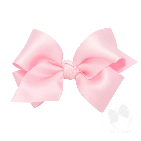 Small French Satin Basic w/Knot Hair Bow (Knot Wrap)