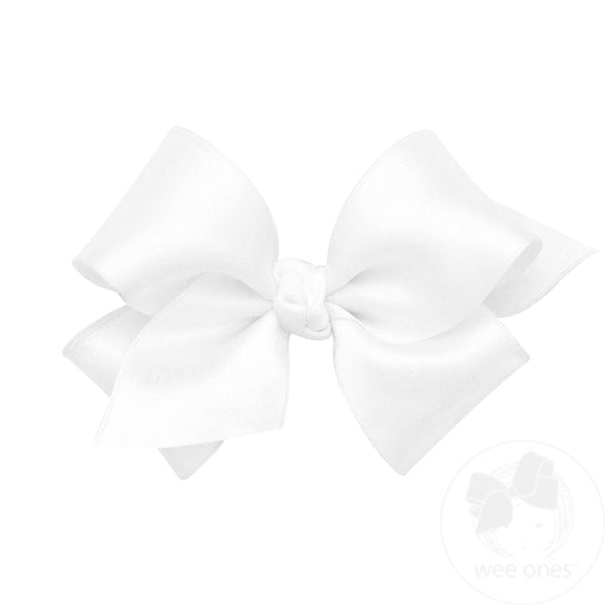 Small French Satin Basic w/Knot Hair Bow (Knot Wrap)