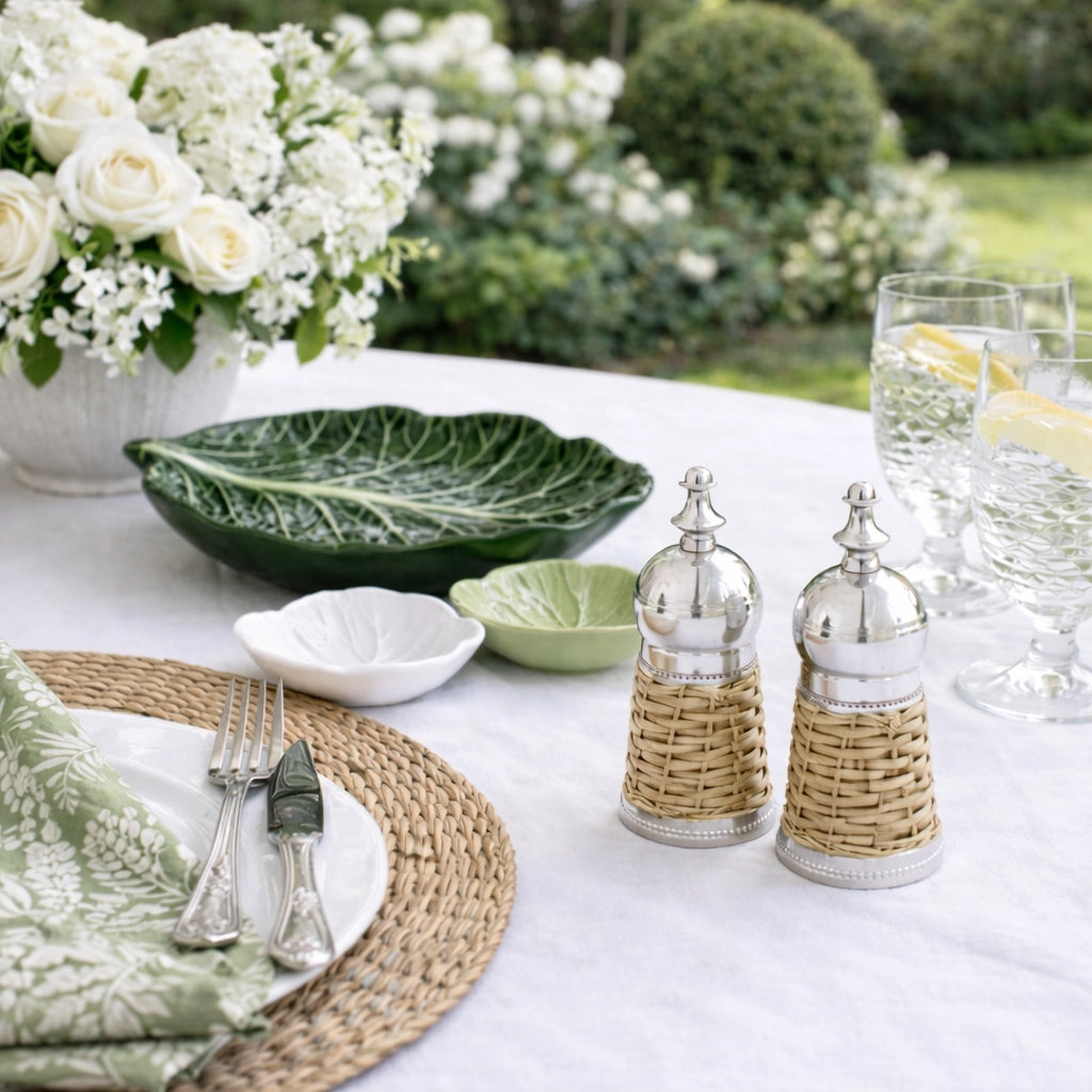 Basketweave Wicker Salt & Pepper Shakers