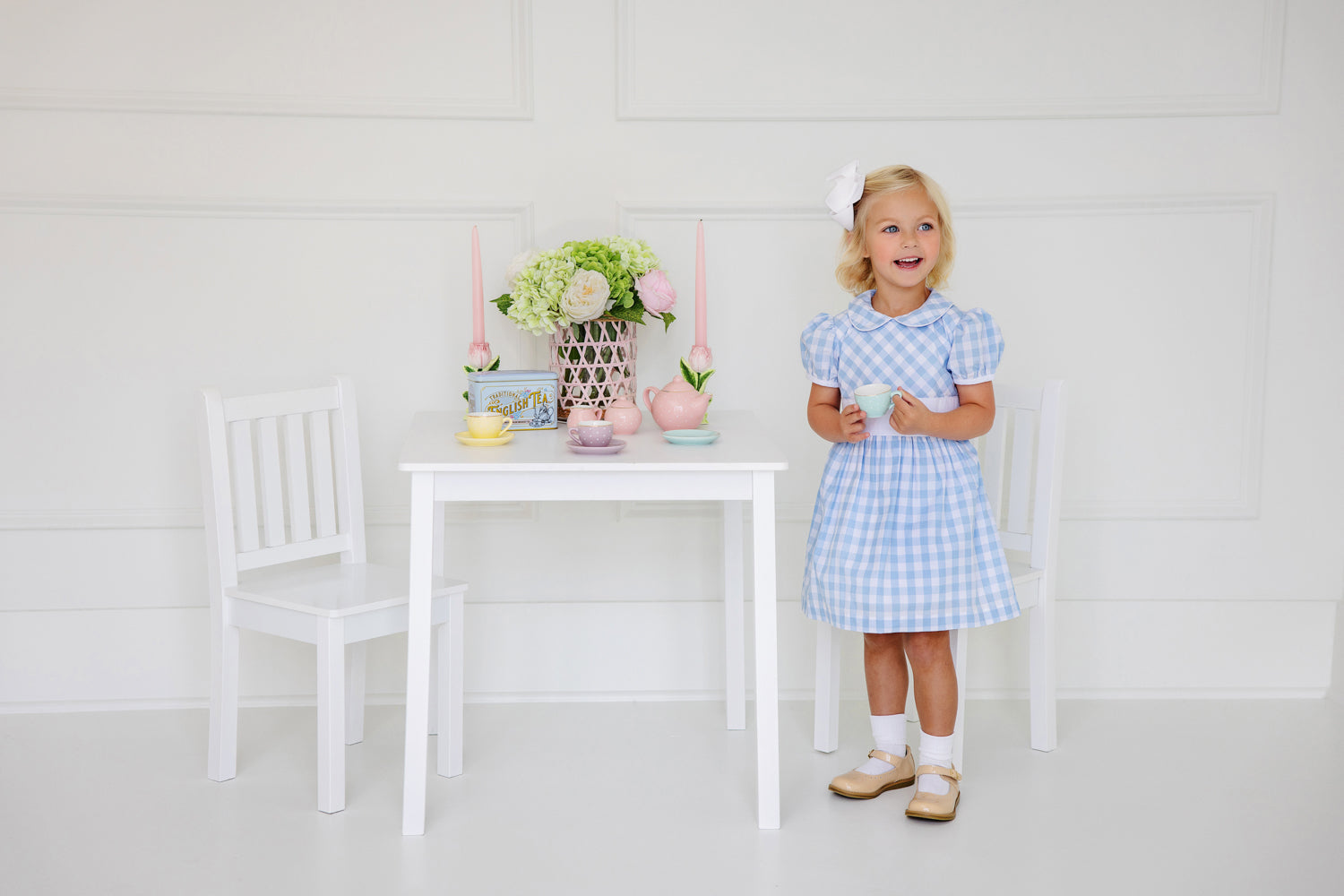 Cindy Lou Sash Dress | Beale Street Blue Check/Worth Avenue White Madison Grace Home Cindy Lou Sash Dress | Beale Street Blue Check/Worth Avenue White Madison Grace Home