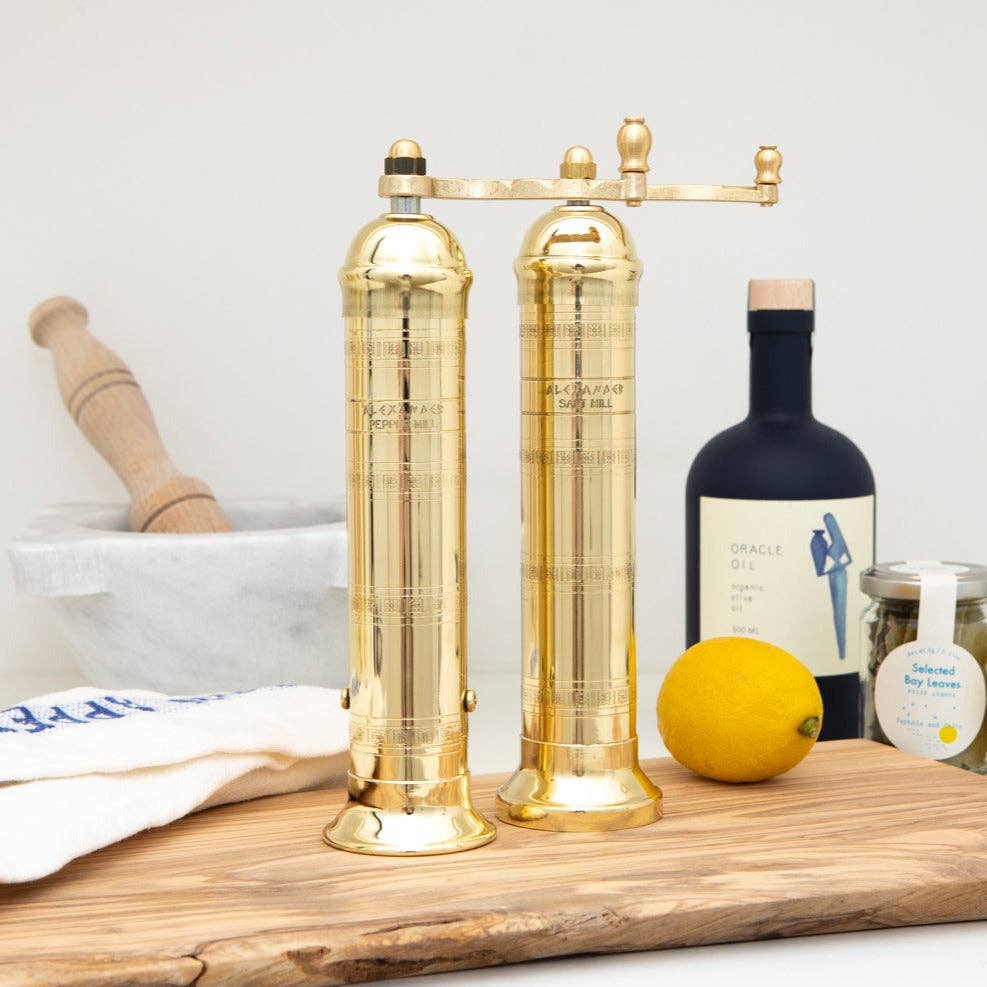 The Original Greek Pepper Mill | 9" Brass Pepper Mill