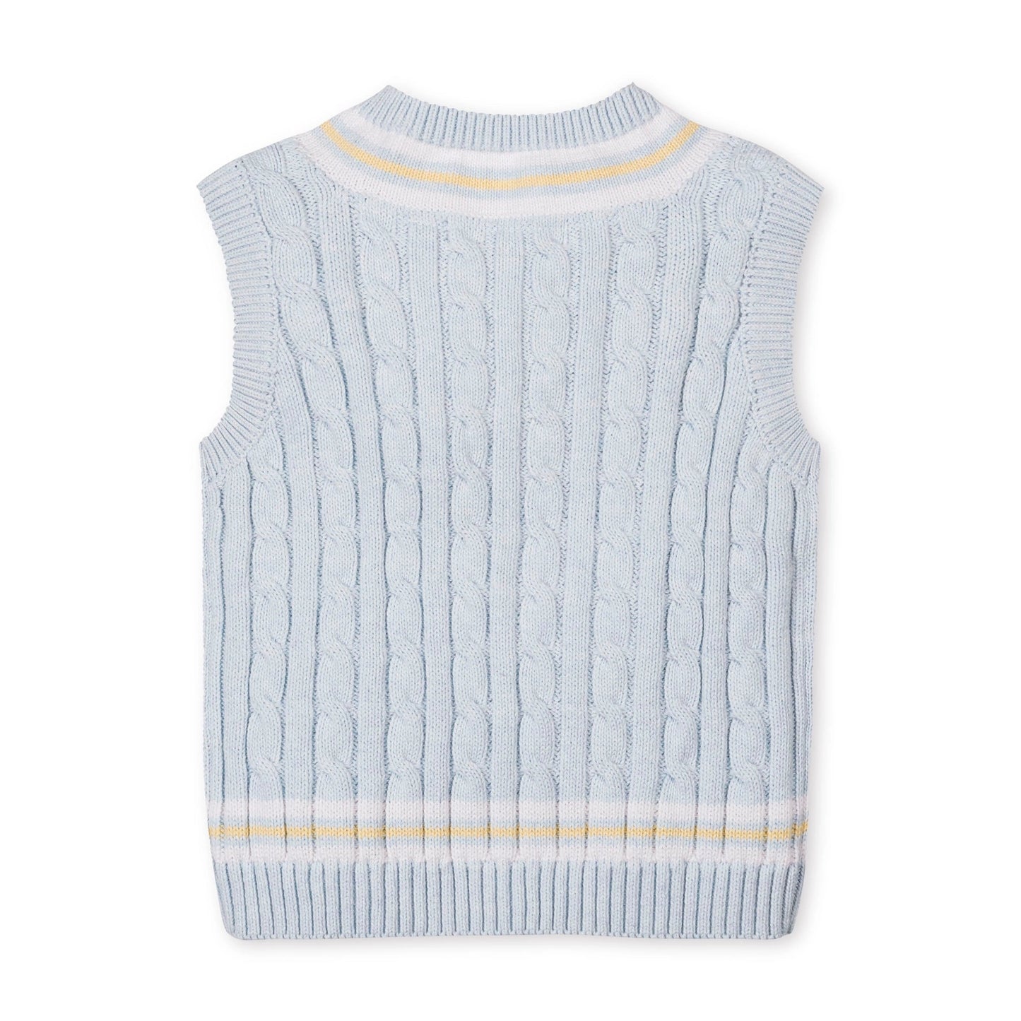 Organic Cricket Sweater Vest | Blue Heather Cable