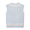 Organic Cricket Sweater Vest | Blue Heather Cable