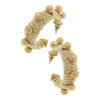 Ibiza Studded Raffia Hoop Earrings | White