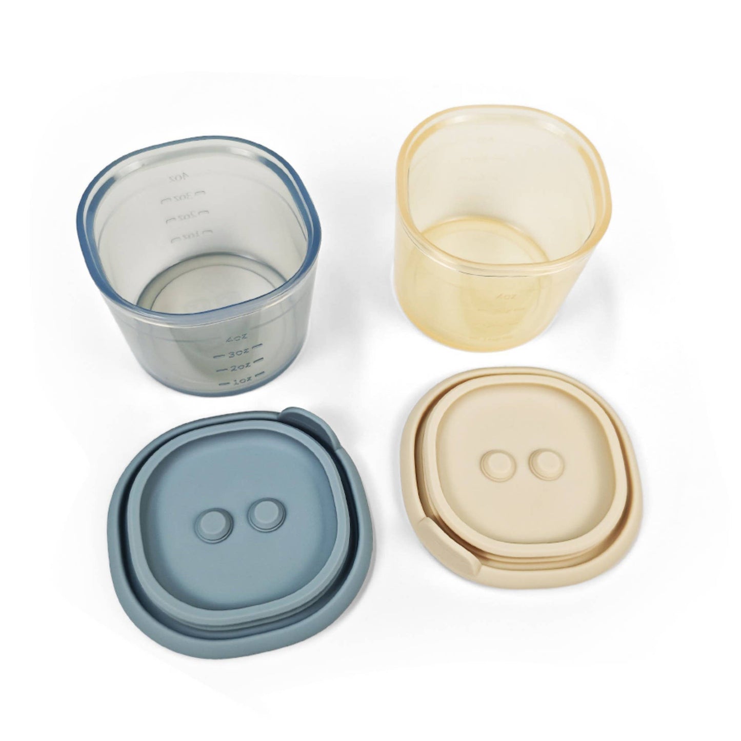 Ali+Oli Silicone Food Containers (4oz) 2-pack | Sky-Khaki