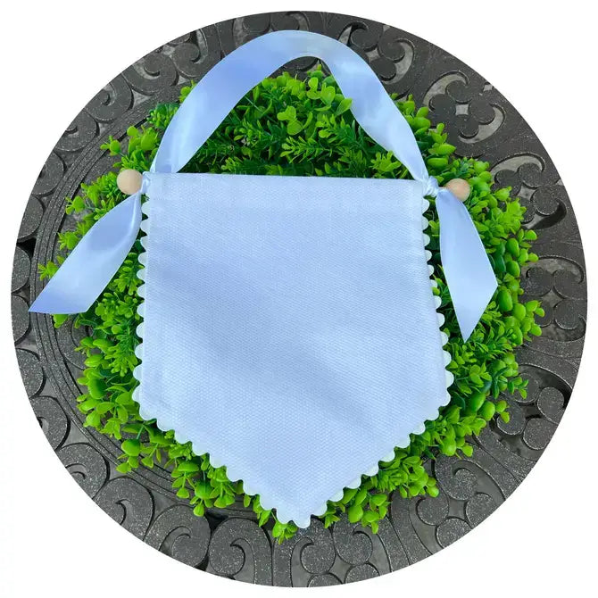 White Cotton Pique Banner with Hanging Set | Multiple Colors