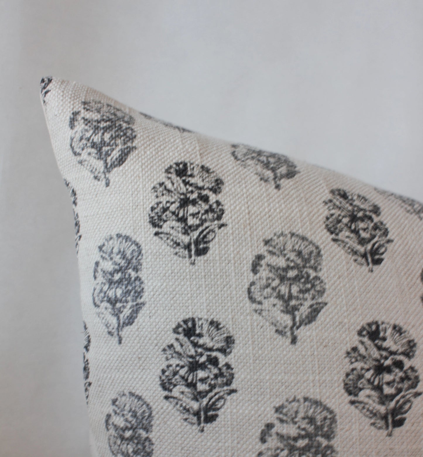 Chara | Charcoal Floral Pillow | Choose Size
