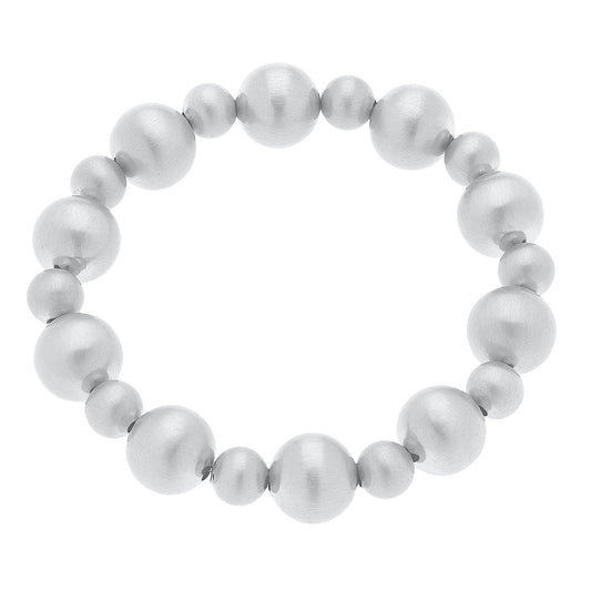 Ember Ball Bead Stretch Bracelet | Satin Silver