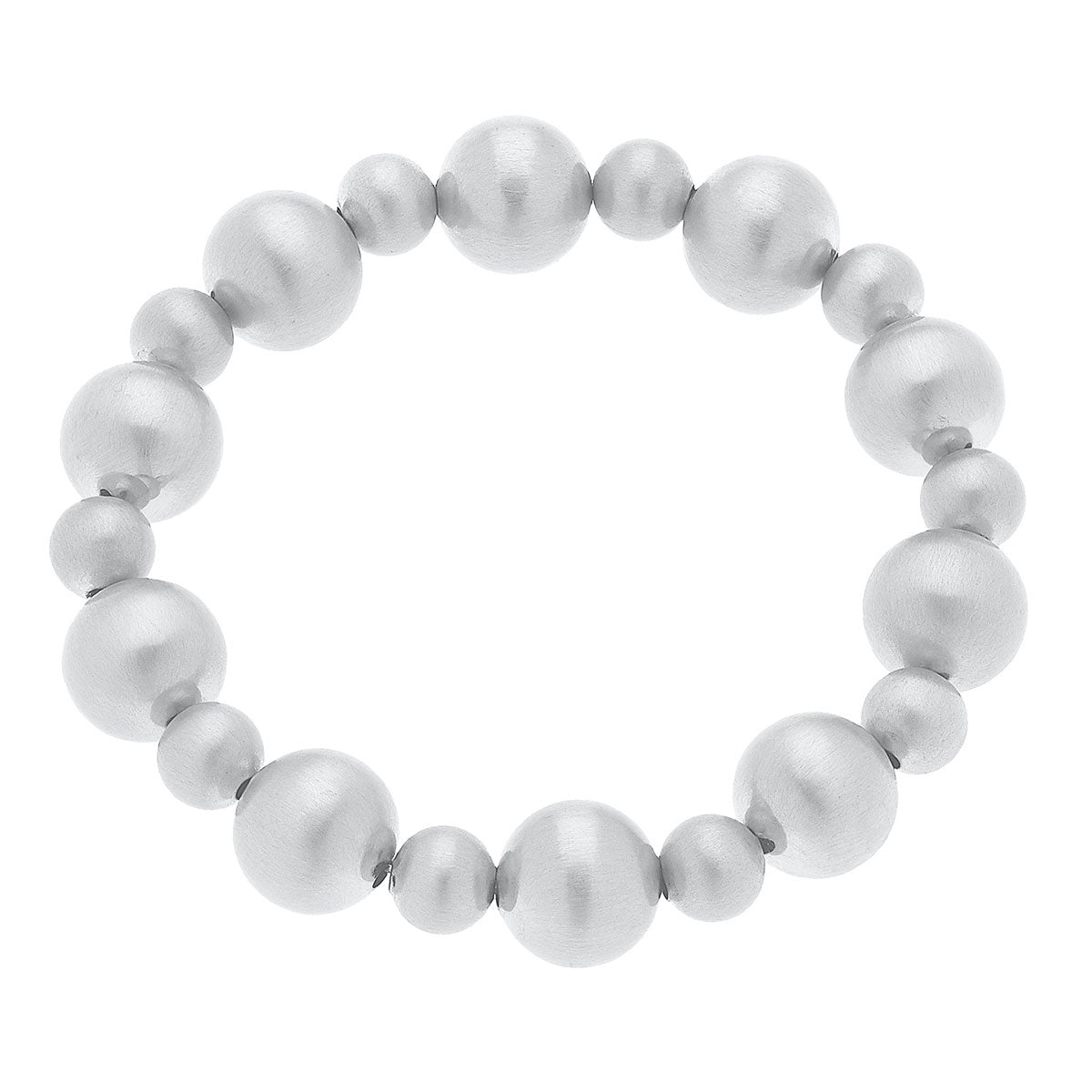 Ember Ball Bead Stretch Bracelet | Satin Silver
