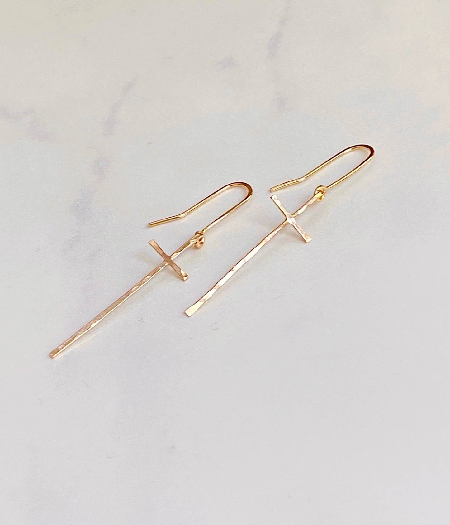 Modern Cross Earrings | 14kt Gold Fill
