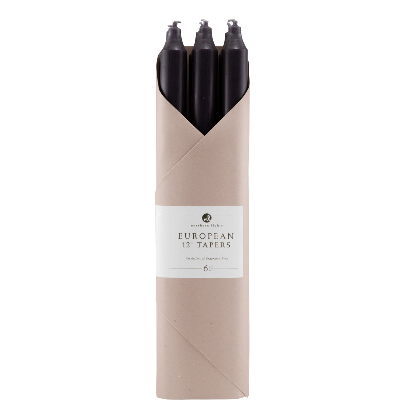 12 inch Taper Candles - 6 pk/Graphite