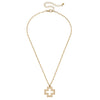 Cameryn Greek Keys Cross Necklace | Worn Gold