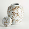 Province Empress Lidded Ginger Jar | Brown & White Ceramic