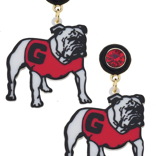Georgia Hairy Dawg Resin Mascot Earrings