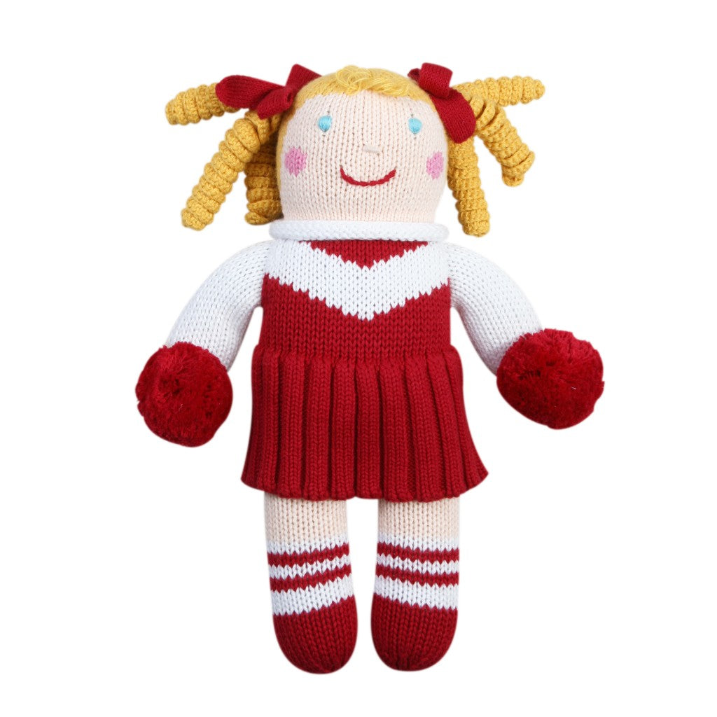 Cheerleader Knit Rattle - Red/White