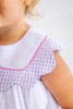 Sydney Scallop Set | Pink Greenbrier Gingham & Lauderdale Lavender Gingham with Worth Avenue White