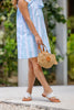 Maebelle Bow Dress | Belhaven Blue Ticking Stripe