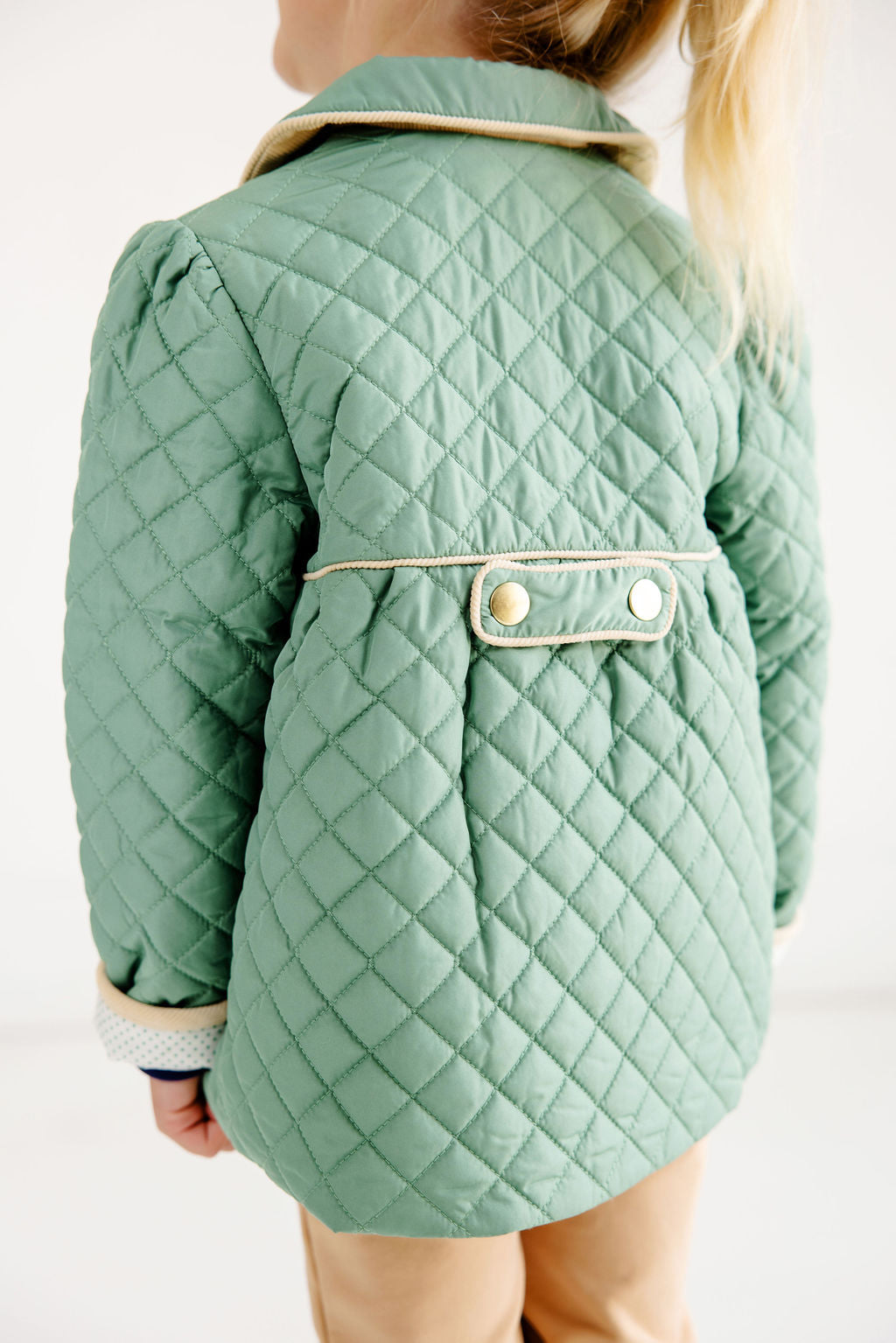Carlyle Quilted Coat | Gallatin Green With Brass Buttons