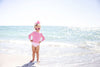 Winnie's Wave Spotter Swim Shirt | Hamptons Hot Pink With Worth Avenue White (UPF 35+)