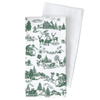 Christmas Toile Green Tea Towel