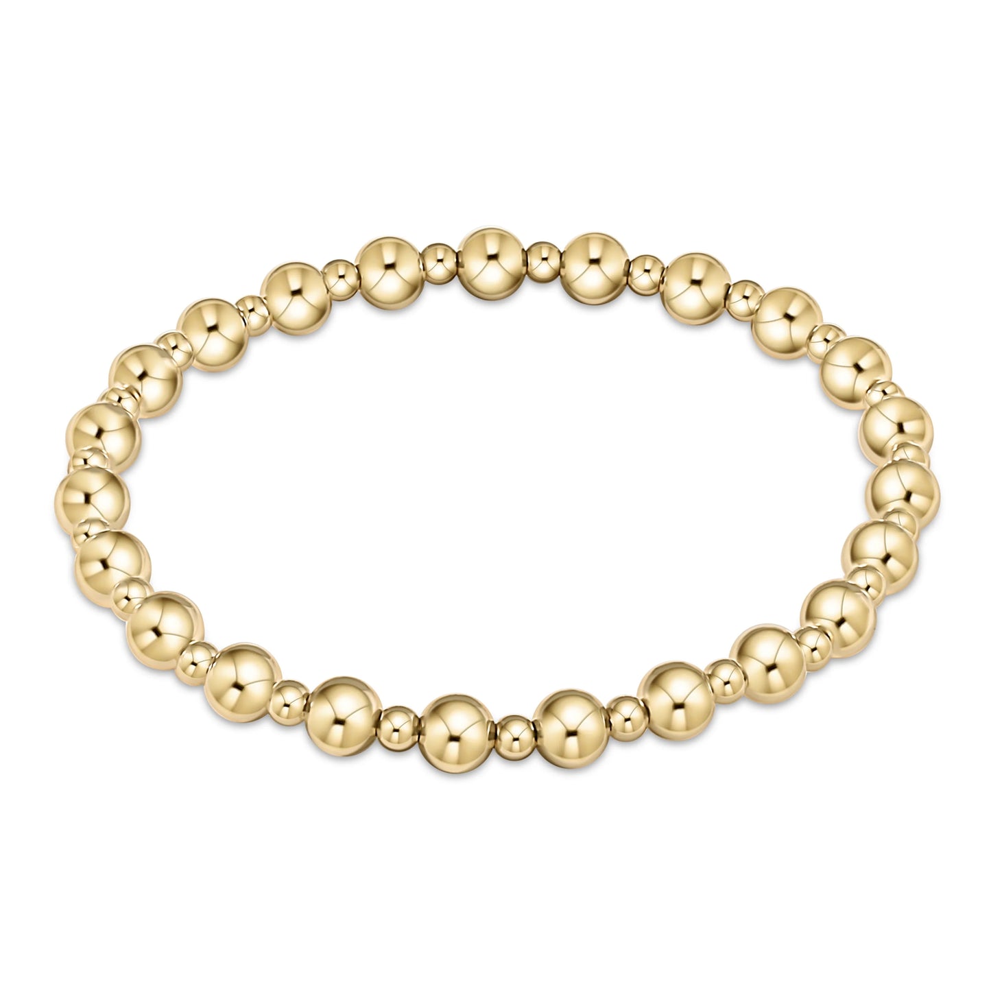 classic grateful pattern 5mm bead bracelet | gold