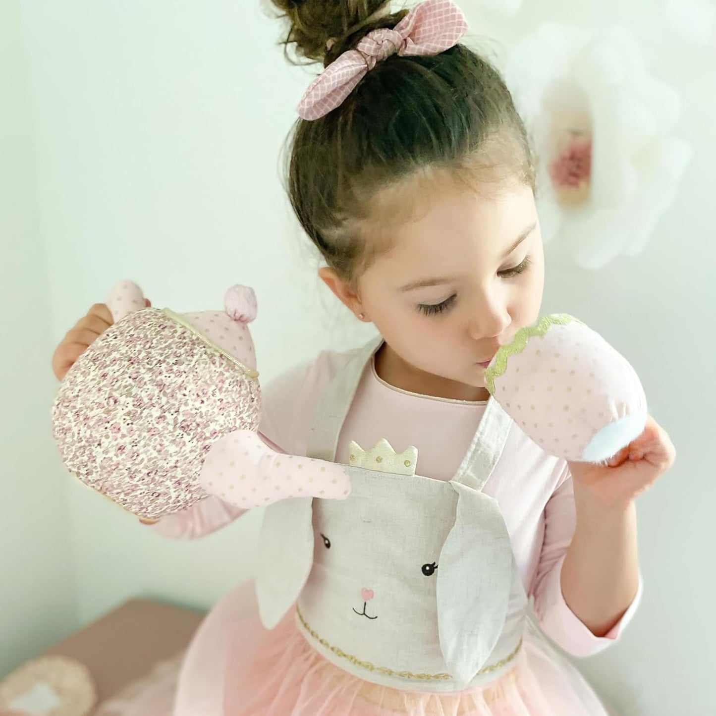 Floral Stuffed Toy Tea Set