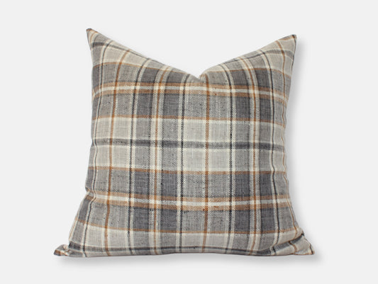 Nolan Pillow | Brown Plaid | 22x22