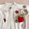 Cotton Crochet Rattle Teether Strawberry