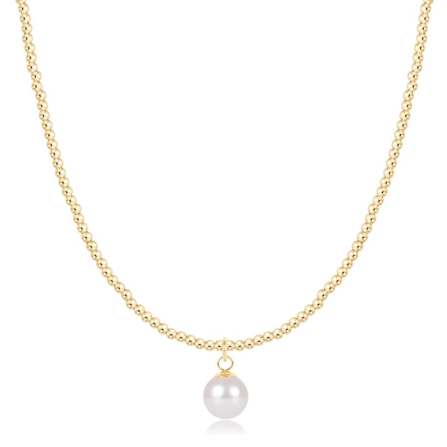 15” Classic Gold 2mm Choker | 8mm Pearl Charm