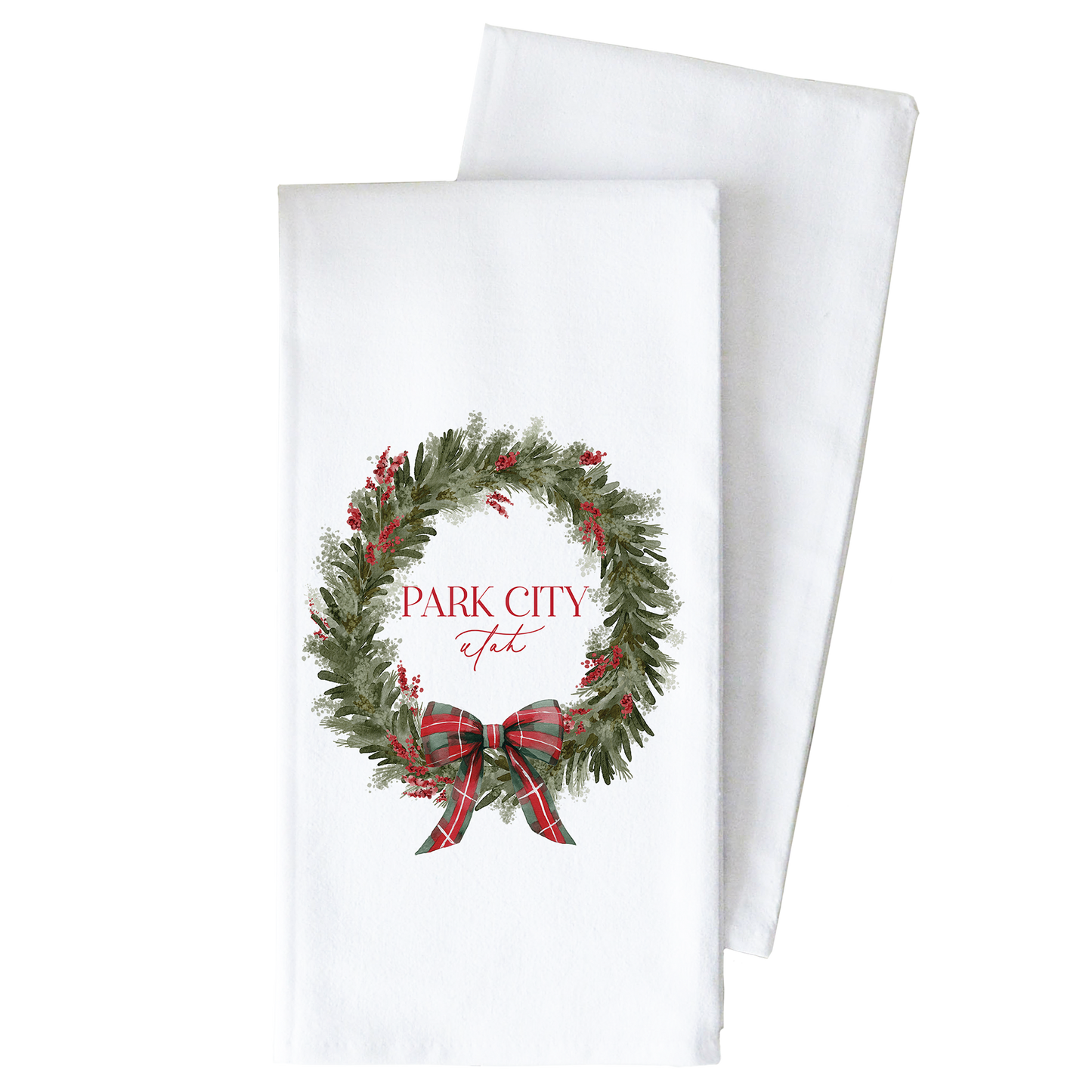 Bow Wreath Tea Towel