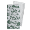 Christmas Toile Green Tea Towel
