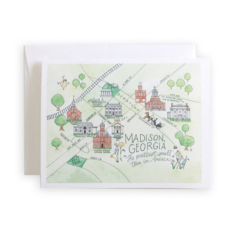Madison Georgia Map Boxed Notecard Set | (Pack of 8)