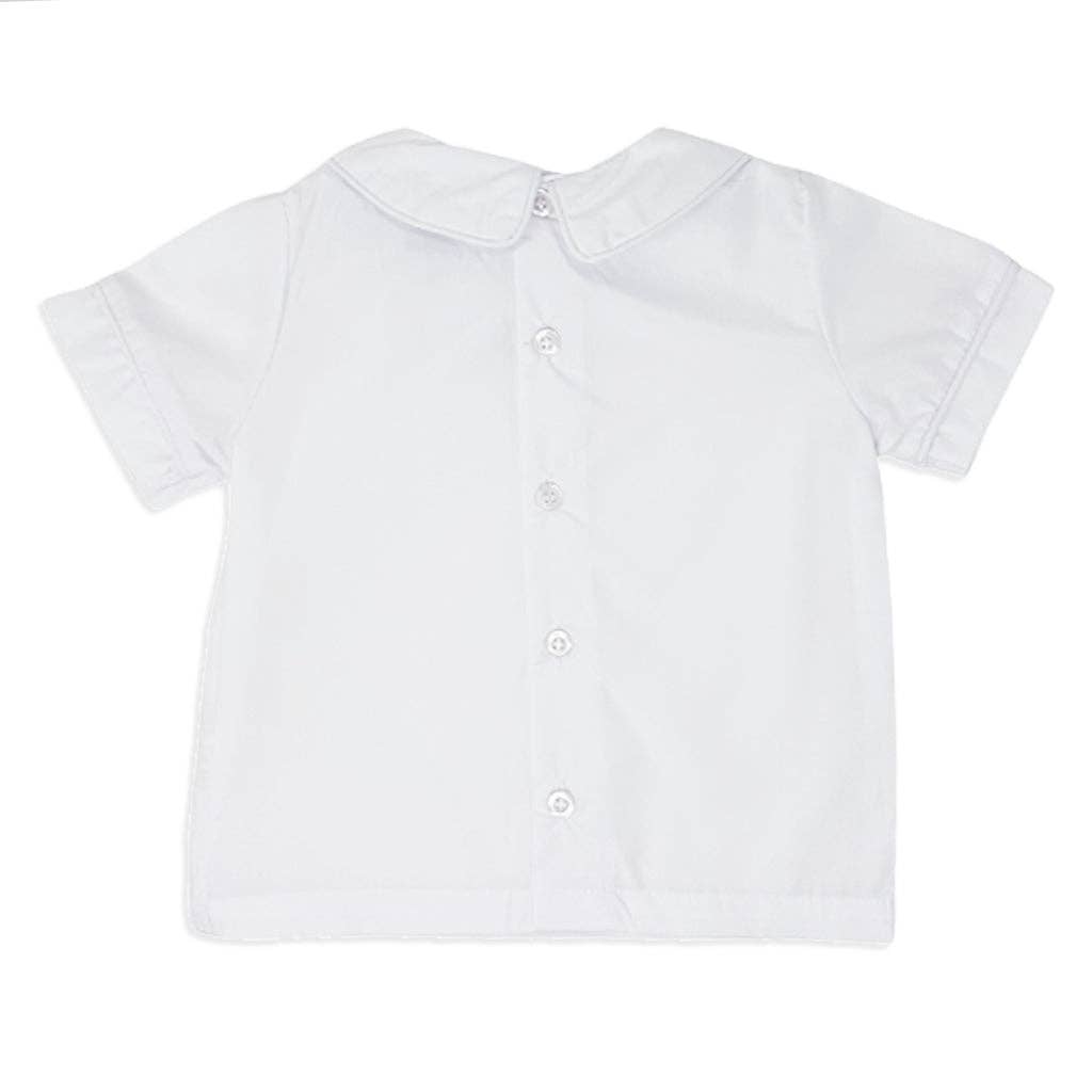 Boys Short Sleeve Peter Pan Collar Shirt