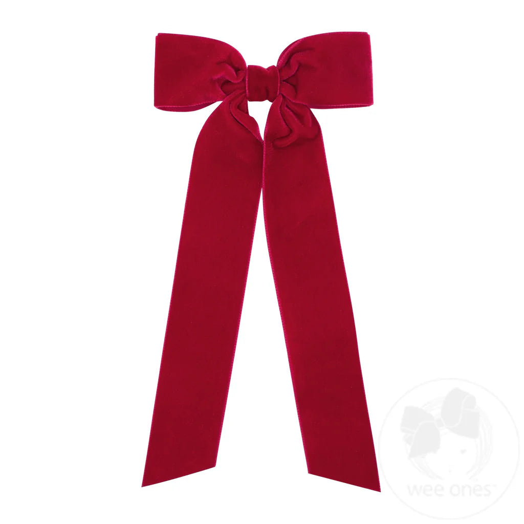 Medium Velvet Bowtie w/Streamer Tails | Asst. Colors