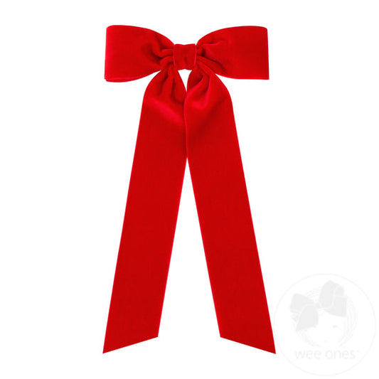 Medium Velvet Bowtie w/Streamer Tails | Asst. Colors