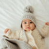 Garter Stitch Knit Bonnet | Ice Grey