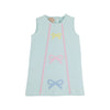 Annie Apron Dress | Sea Island Seafoam with Palm Beach Pink & Bow Appliques
