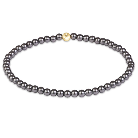 classic pearl dark grey 3mm bracelet