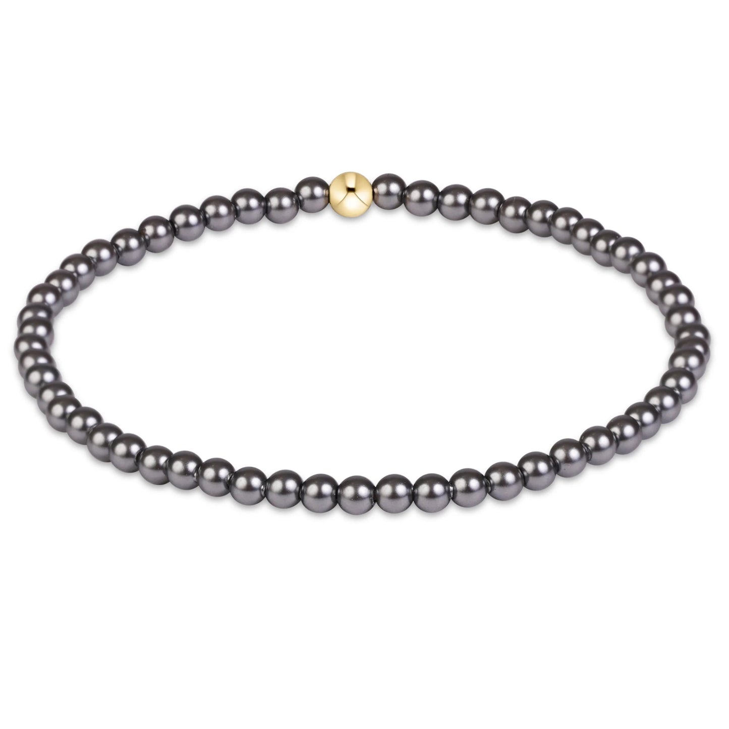 classic pearl dark grey 3mm bracelet