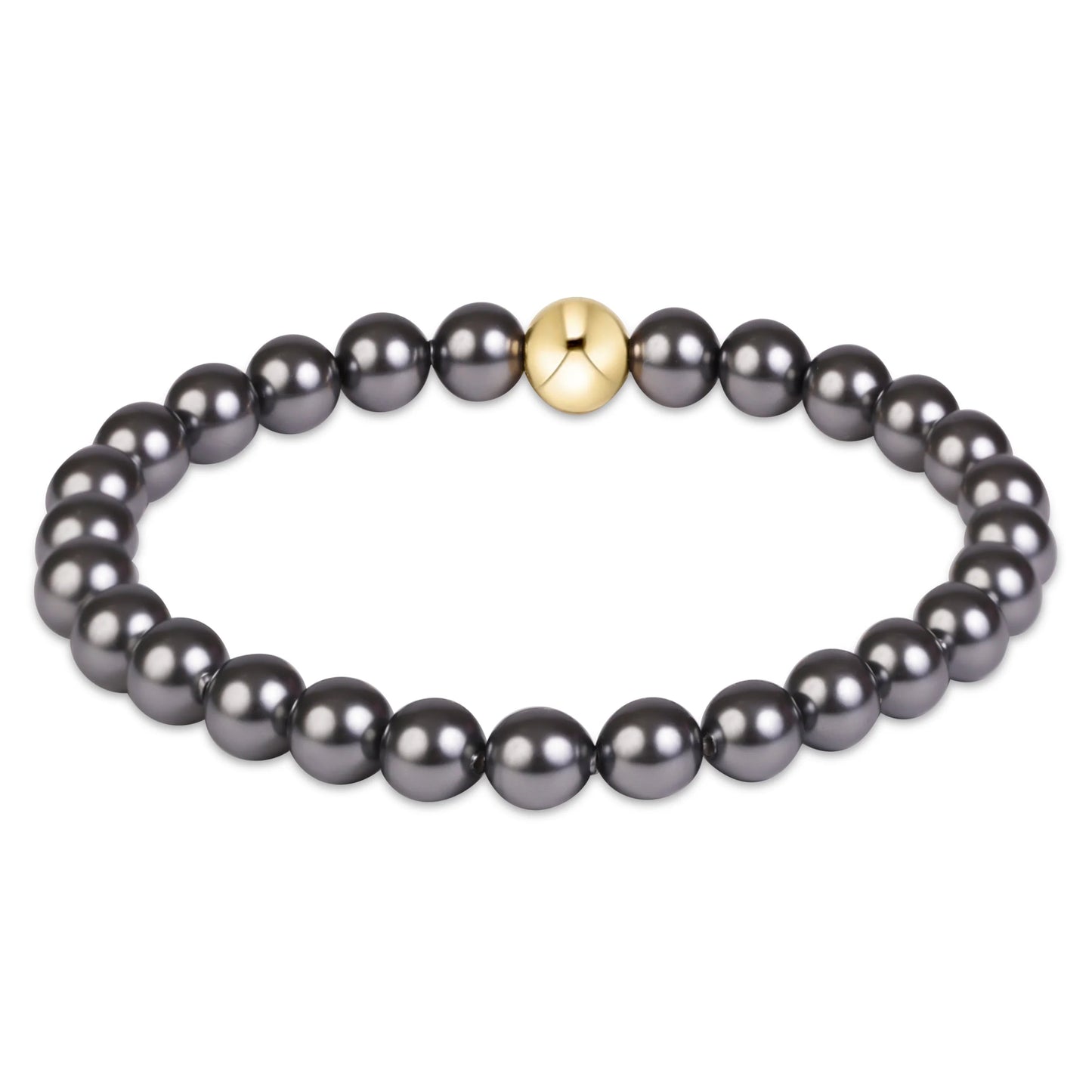 classic pearl dark grey 6mm bracelet