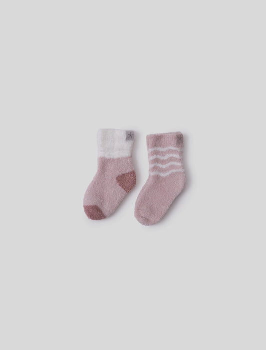 CozyChic Lite® Baby Sock Stripe Set | Dusty Rose Multi