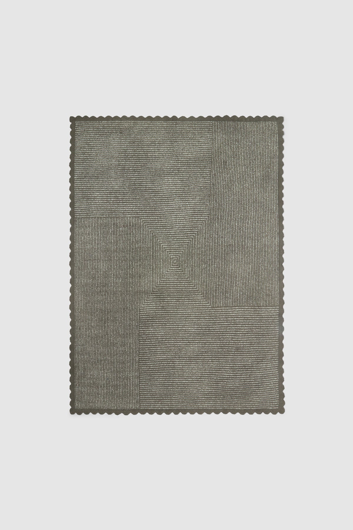 CozyChic® Scallop Stripe Throw | Olive Branch / Cream