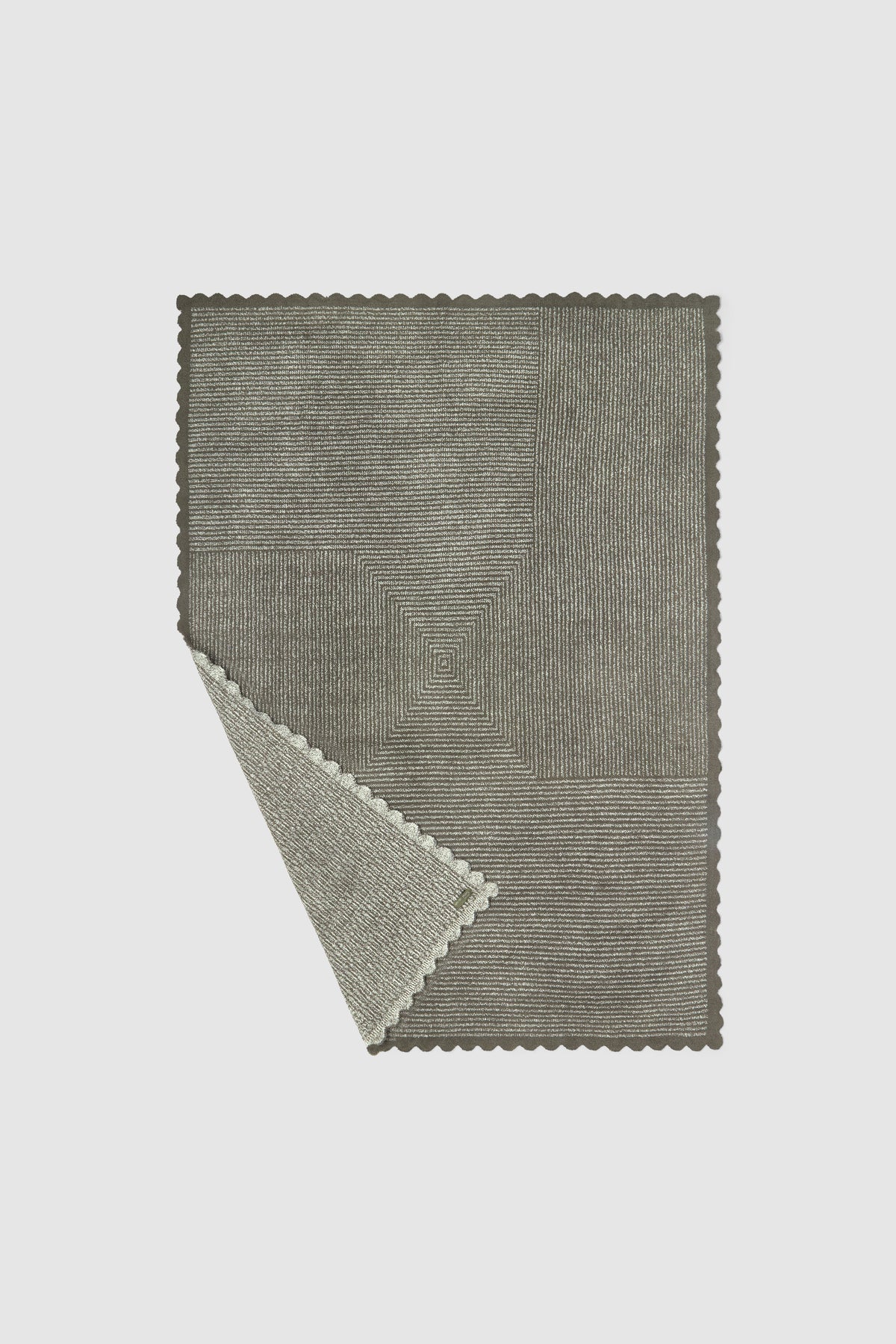 CozyChic® Scallop Stripe Throw | Olive Branch / Cream
